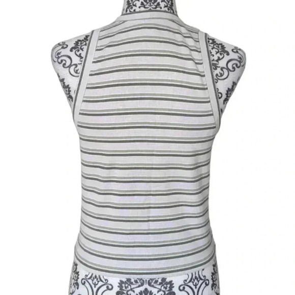 Abercrombie & Fitch Essential Scoopneck Tank Top White Stripe Y2K Women's Large - Picture 4 of 11